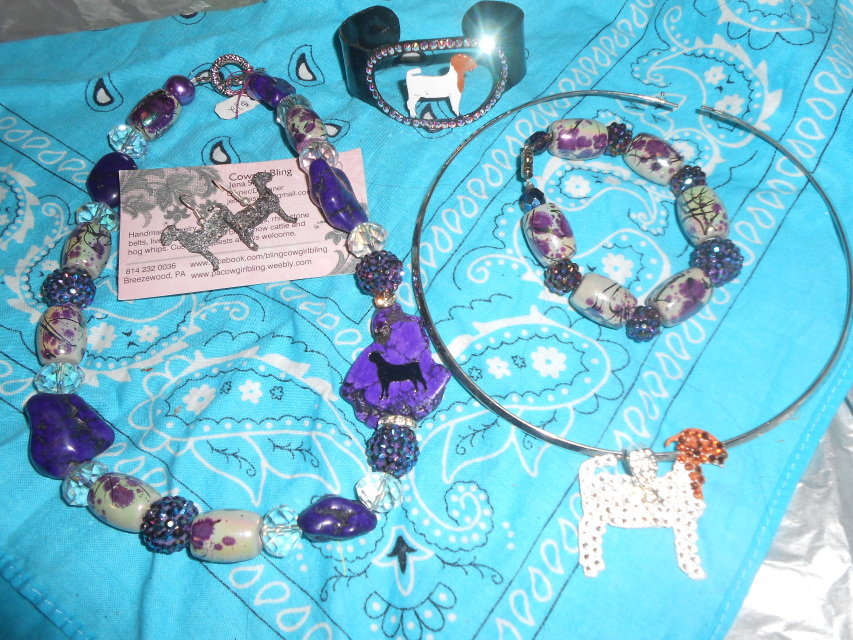 Purple goat jewelry set